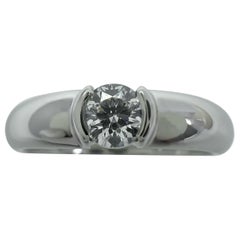 Certified Tiffany & Co. Round Cut  E VS Diamond 950 Platinum Solitaire Ring