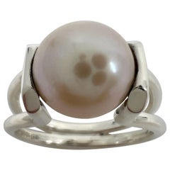 Rare Vintage Tiffany & Co. Hardwear White Freshwater Pearl 9.4mm Silver Ring