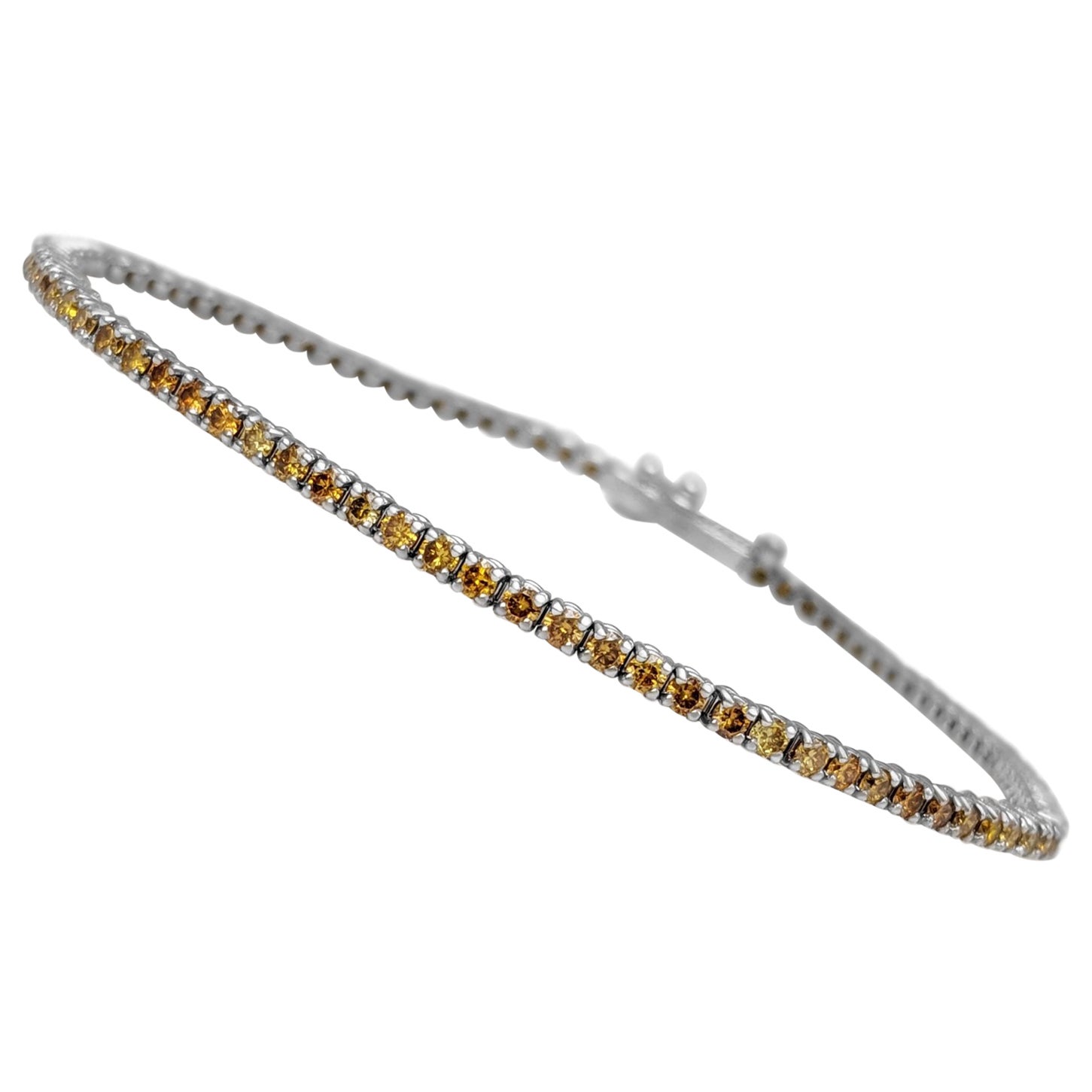 NO RESERVE! 2,07 Karat Ausgefallenes Diamant-Tennis-Armband aus 14K Weißgold