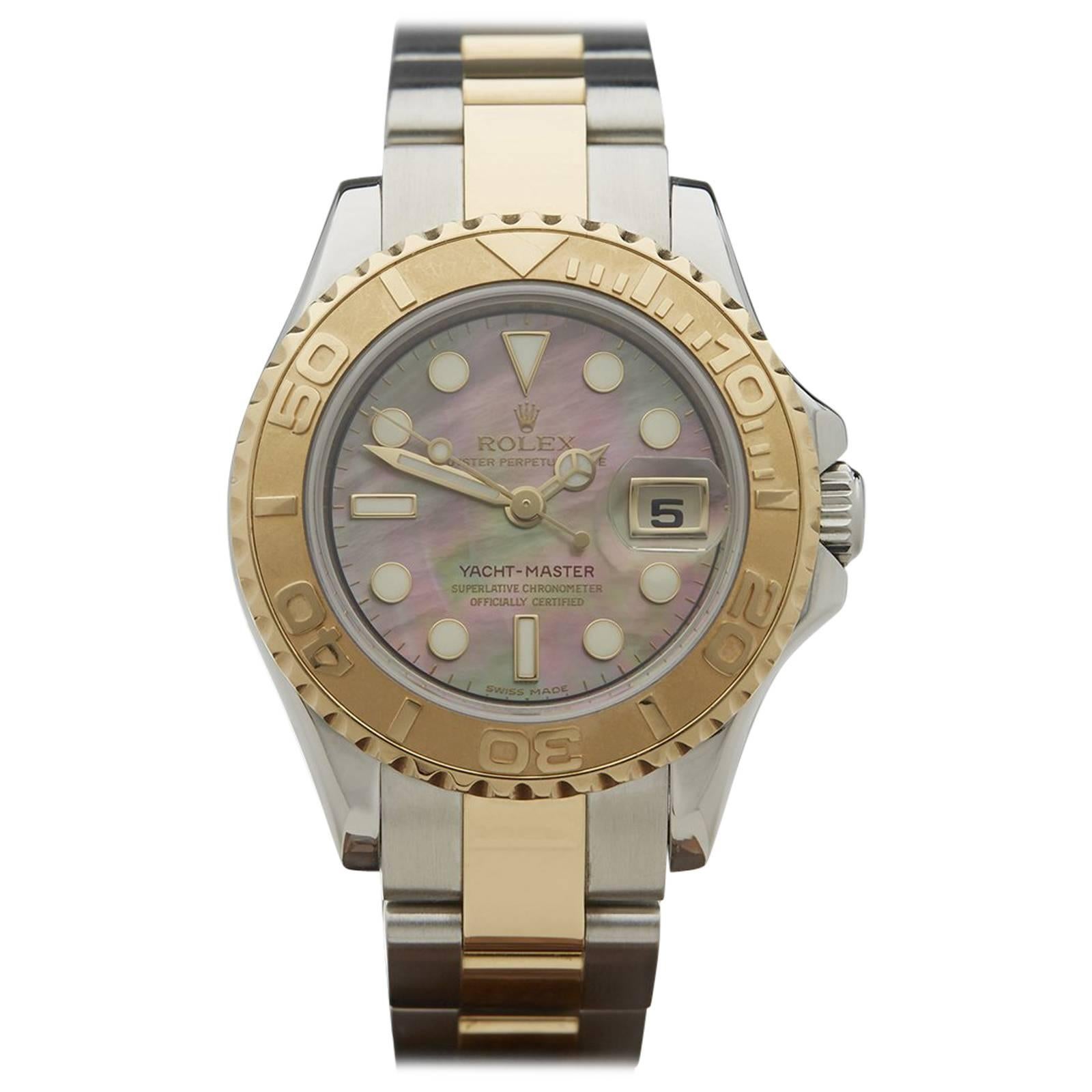 Rolex ladies Yellow Gold Stainless Steel Yacht-Master Automatic Wristwatch