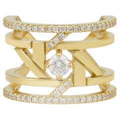 Bonding-Ring aus 18 Karat Gelbgold mit Diamanten