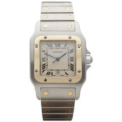 Cartier Yellow Gold Stainless Steel Santos Quartz Wristwatch