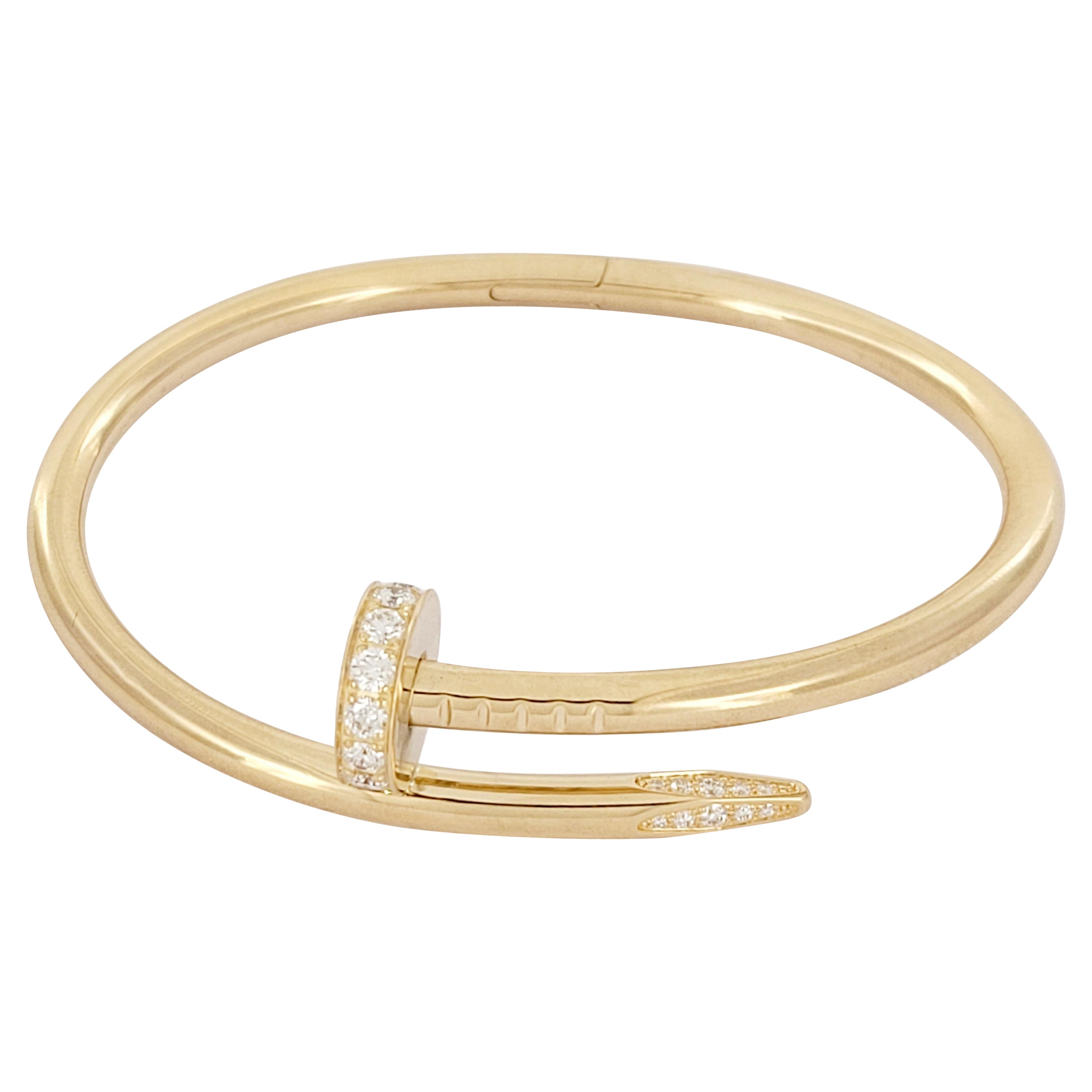 Cartier Nail Bracelet in 18K yellow Gold with Diamonds Size 15