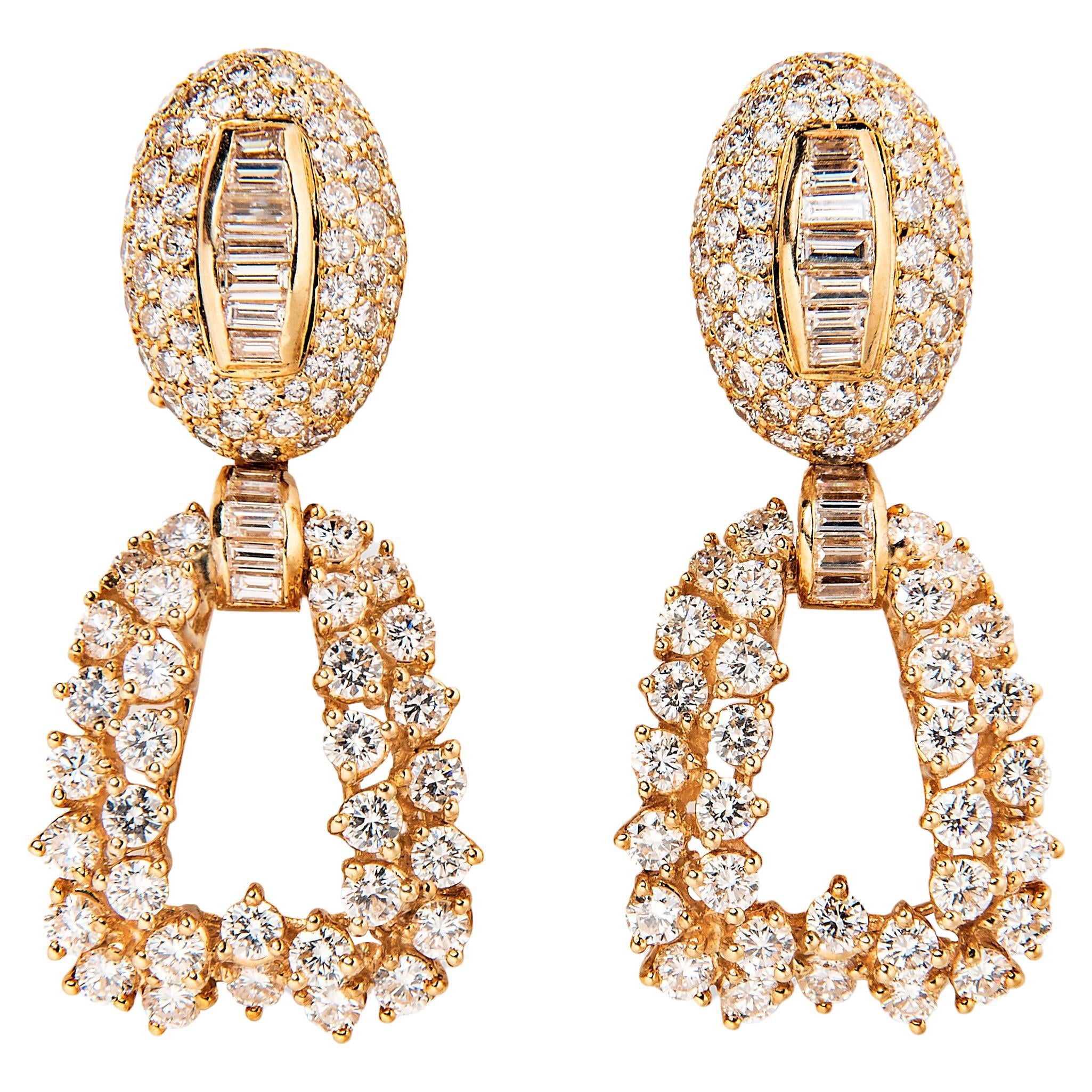 Boucheron 18K Gelbgold und Diamant Tag und Nacht Ohrringe