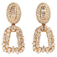 Boucheron 18K Gelbgold und Diamant Tag und Nacht Ohrringe