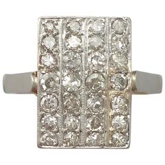 1940s 1.42 Carat Diamond and Yellow Gold Cocktail Ring 7