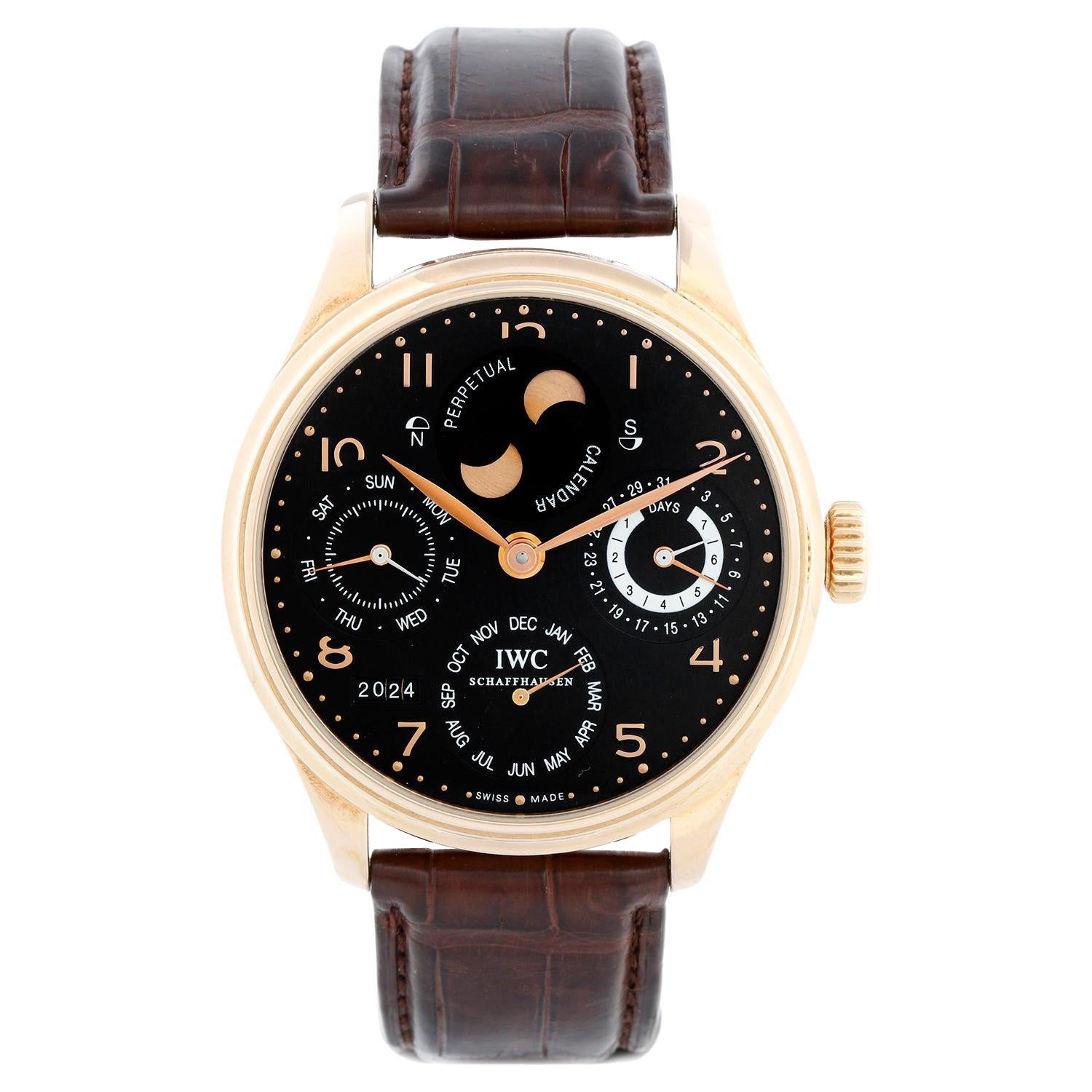 IWC Orologio Complicato Portoghese 7 Giorni Calendario Perpetuo Uomo Oro Rosa 18k I in vendita