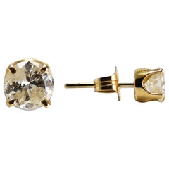 14K Yellow Gold Diamond Stud Earrings 0.80ct