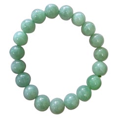 Imperial Burmese A-Jade Beaded Bracelet (MADE IN JAPAN) 10.5mm Each x 19 beads