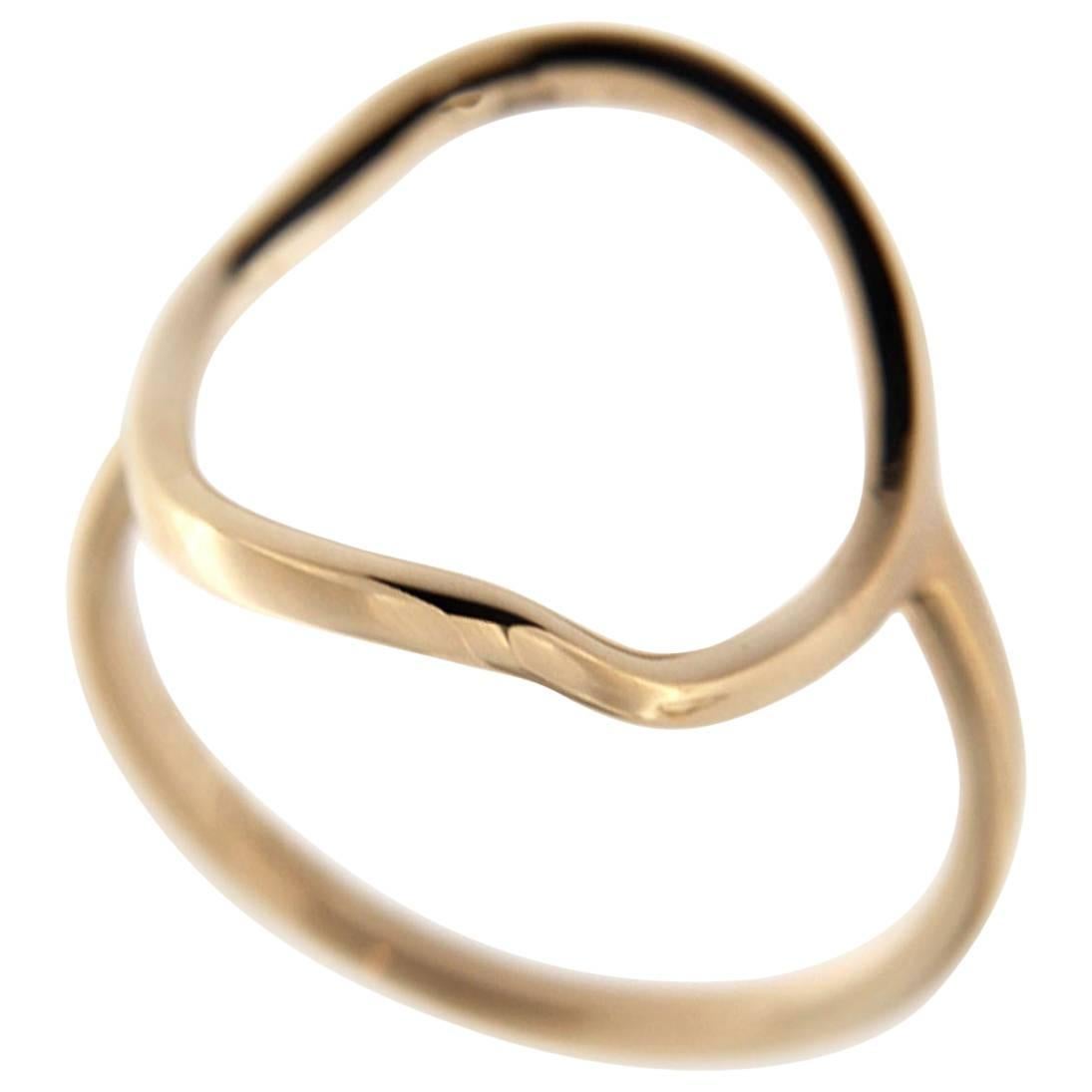 Jona 18 Karat Rose Gold Open Circle Hoop Ring