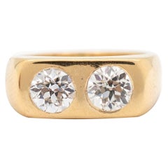 Vintage Circa 1942 Cartier 14K Yellow Gold Old European Diamond Engagement Ring