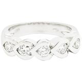 Ferrucci Fünf-Diamanten- geflochtener Goldring