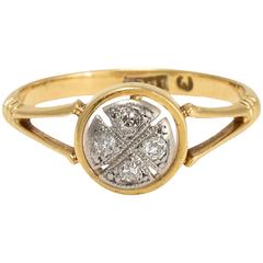 Art Deco Diamond Halo Cross Ring