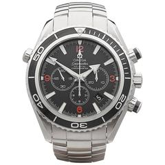 Used Omega Stainless Steel Seamaster Planet Ocean chronograph Automatic Wristwatch