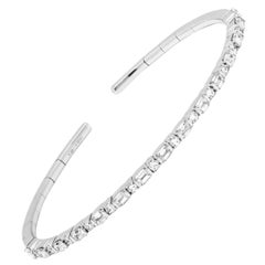 Mixed Diamond Flexible Cuff Bracelet
