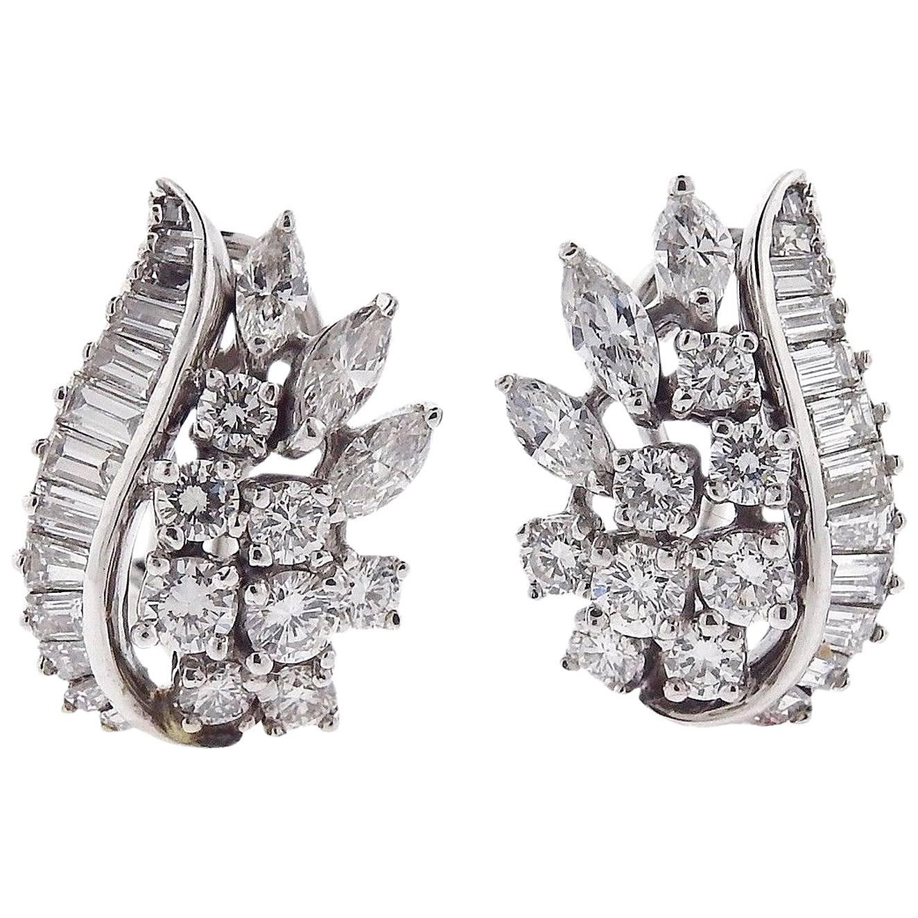 1950s Diamond Gold Earrings