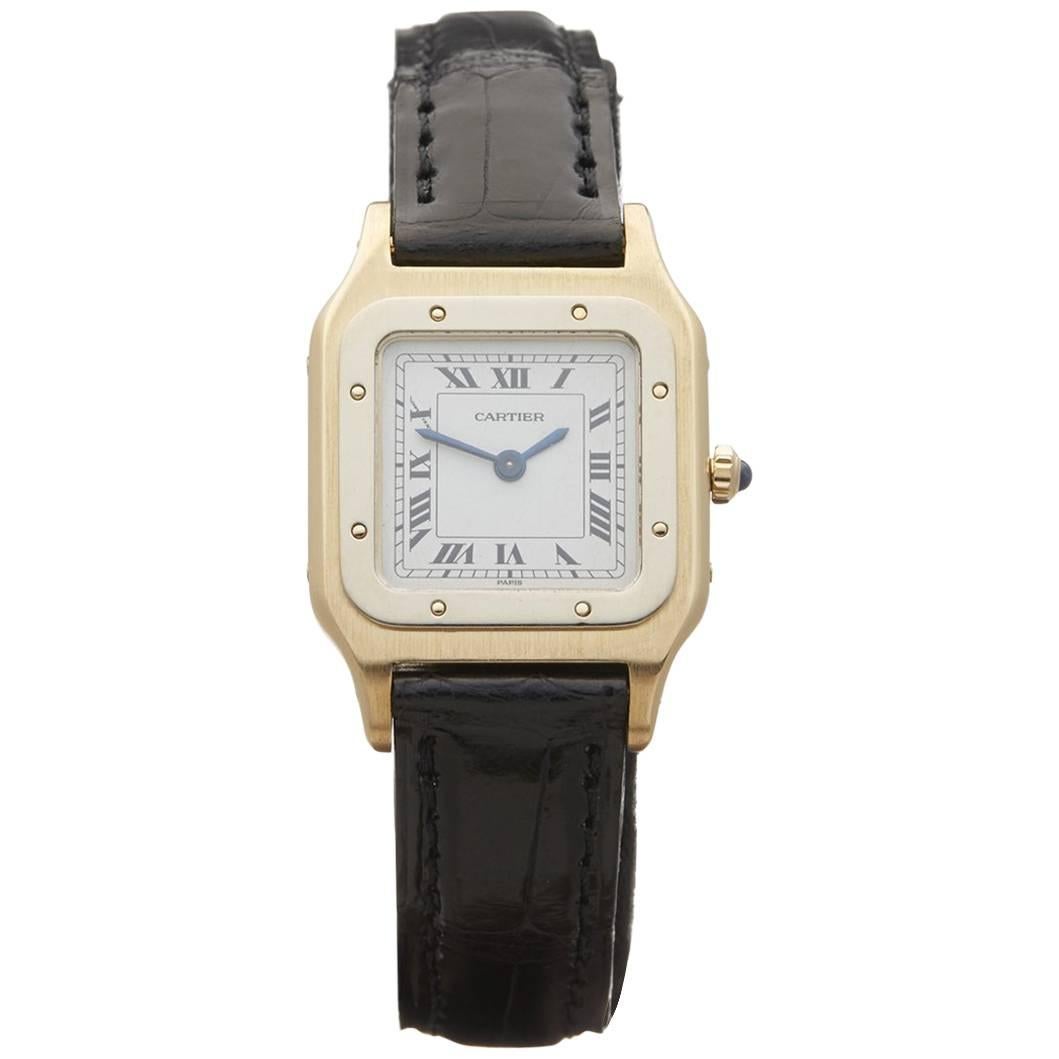 Cartier ladies Yellow Gold Santos Dumont paris mechanical Wristwatch