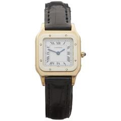 Retro Cartier ladies Yellow Gold Santos Dumont paris mechanical Wristwatch