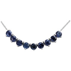 $1 NO RESERVE! - 2.75ct Sapphire - 14K White Gold - Pendant Necklace