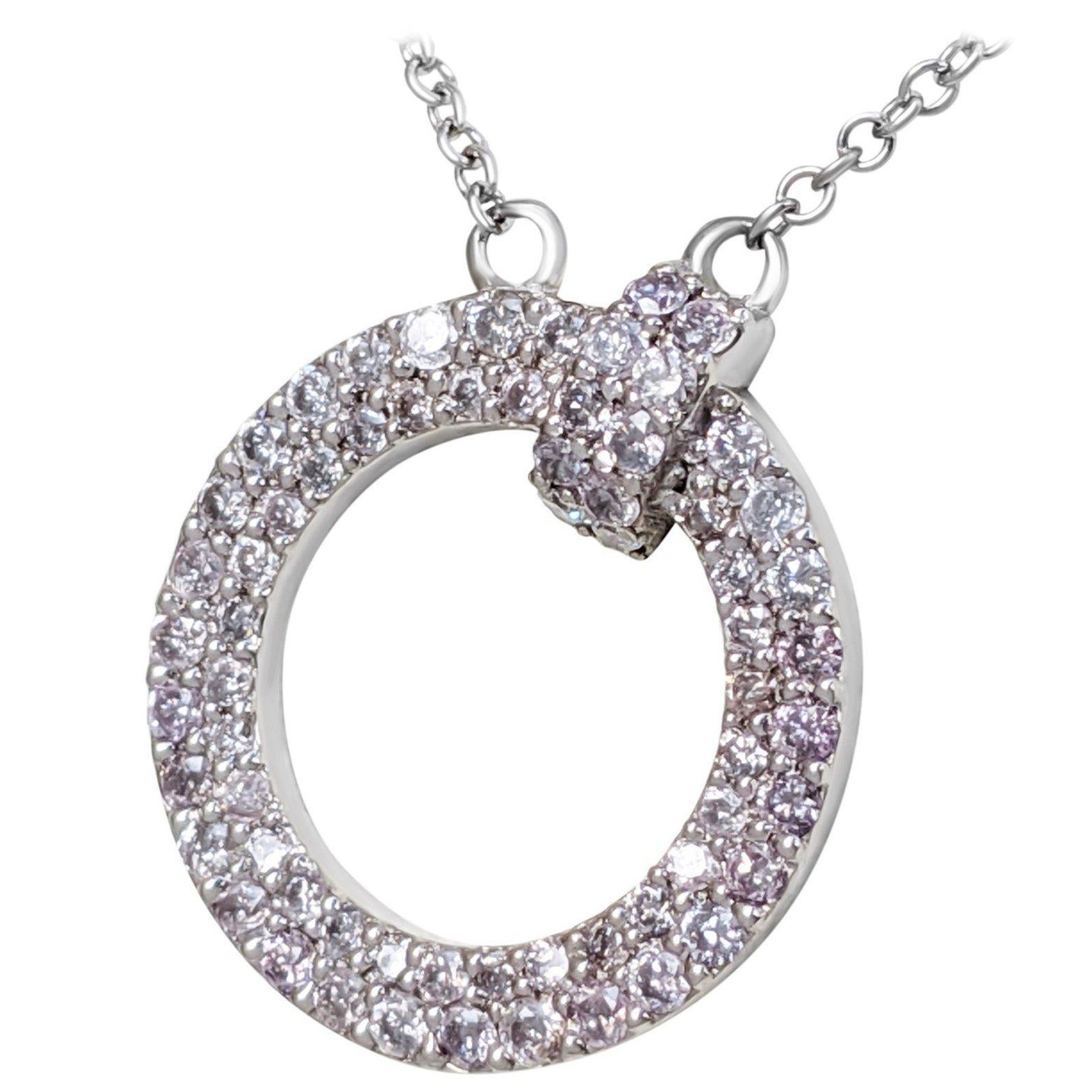 NO RESERVE! 0.50 Ct Fancy Pink Diamond 14 kt. White Gold Pendant Necklace