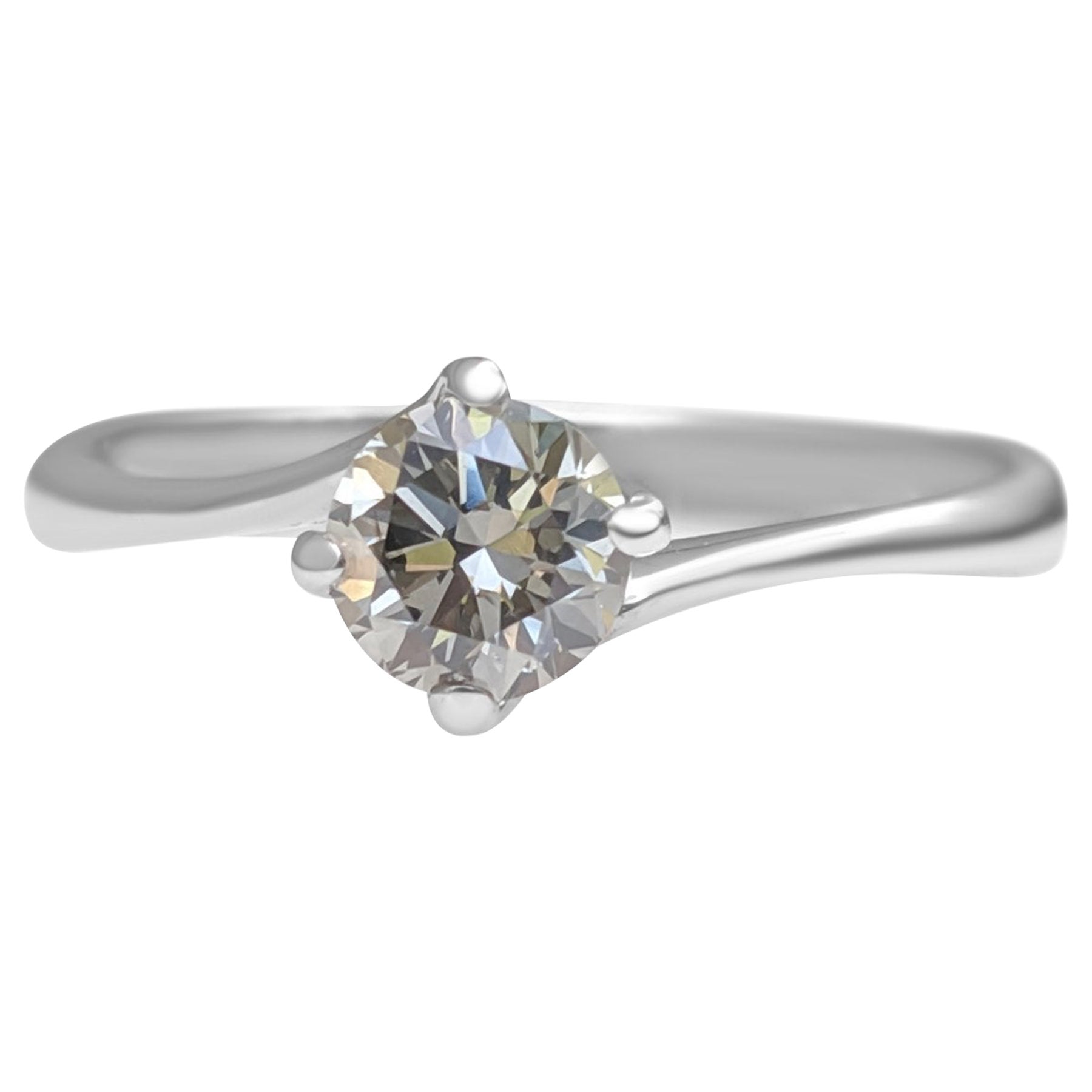 NO RESERVE! 0.51 Fancy Grey Diamonds - 14K White Ring