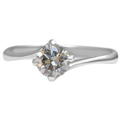 NO RESERVE! 0,51 Fancy Graue Diamanten - 14K Weißer Ring