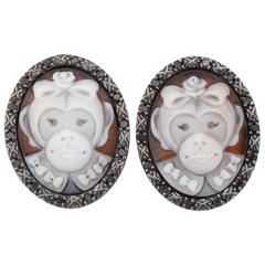 Amedeo Monkedea Cameo Diamonds Earrings 8