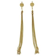 H. Stern Diane Von Furstenberg Diamond Gold Tassel Earrings