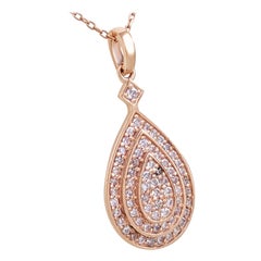NO RESERVE! 0,40Ct Fancy Pink Diamanten - 14kt Gold - Roségold Anhänger Halskette