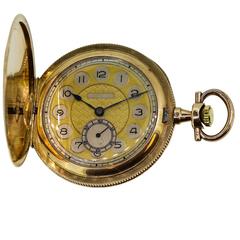 Vintage Audemars Freres Yellow Gold Pocket Watch Circa 1900