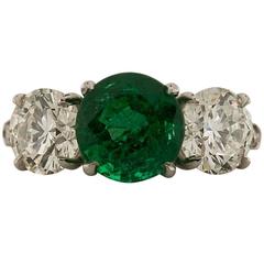 2.00 Carat Emerald Diamond platinum Ring