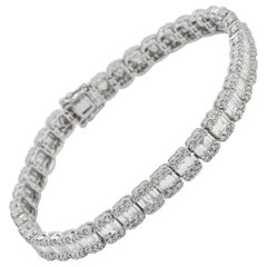 Gliederarmband mit natürlichen Diamanten 5,01 Karat 18KT Weißgold in Kanalfassung