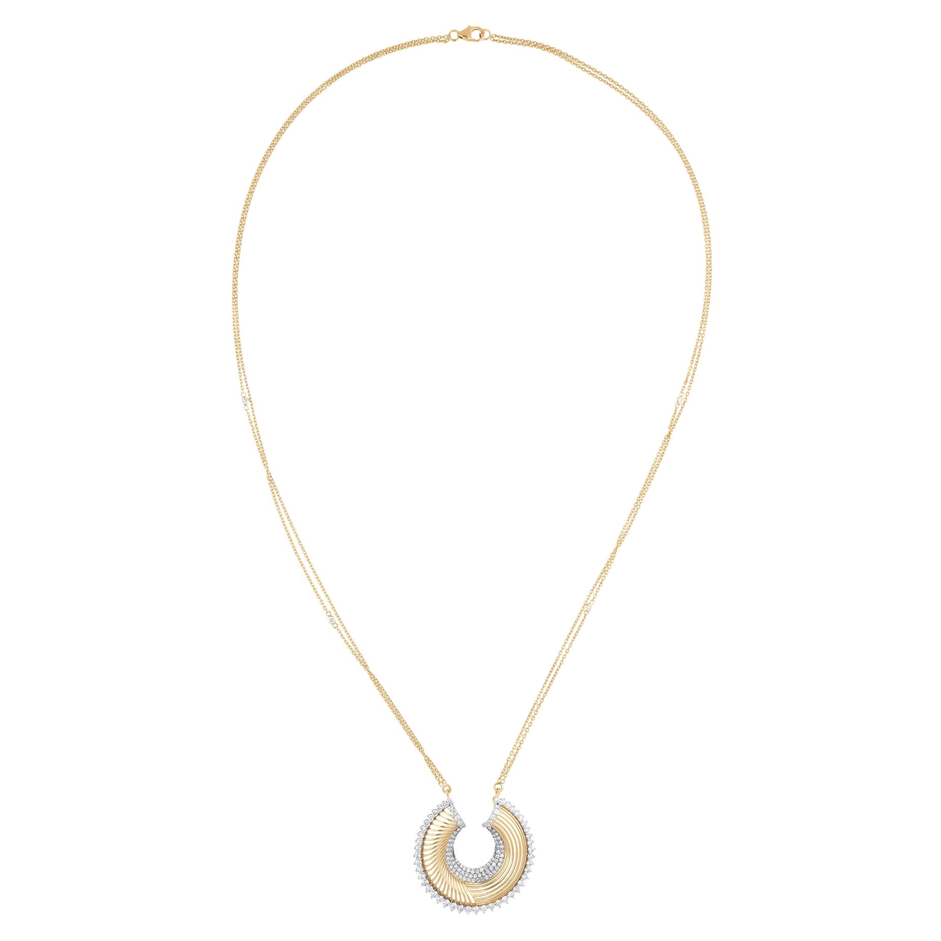 2.31 Carat Si Clarity HI Color Diamond Designer Pendant Necklace 18 Karat Gold