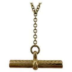 Collana con ciondolo a ginocchiera in oro giallo 9k di manifattura inglese con lunghezza di 15' 18' e 20