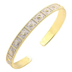 Georgios Kollektionen Armreif aus 18 Karat Gelbgold mit weißem Rhodium und Diamanten