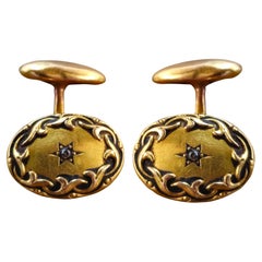 Boutons de manchette étoile de David victorien en or jaune 19 carats