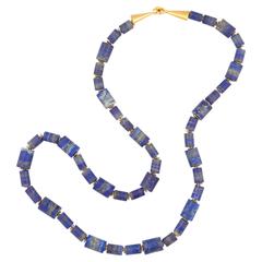 Rebecca Koven Honed Lapis Lazuli Gold Necklace 8