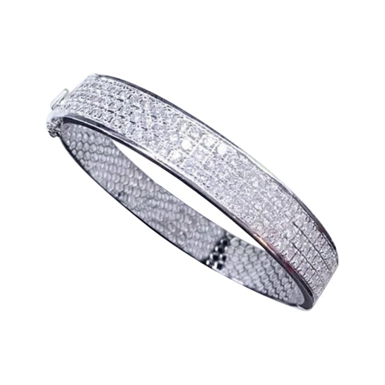5.40 Ct Natural Diamonds 18K Gold Contemporary Bracelet