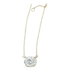 GIA Report Certified 2 J VS Carat Oval Cut Diamond 18k Yellow Gold Pendant