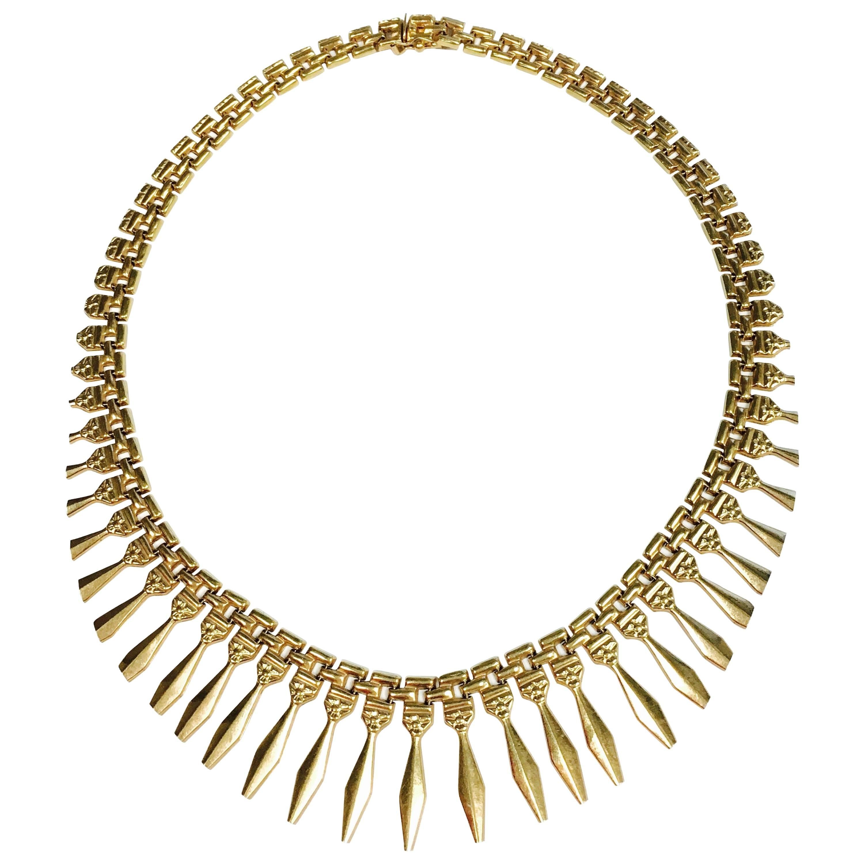 1960s Gold Collar Necklace For Sale