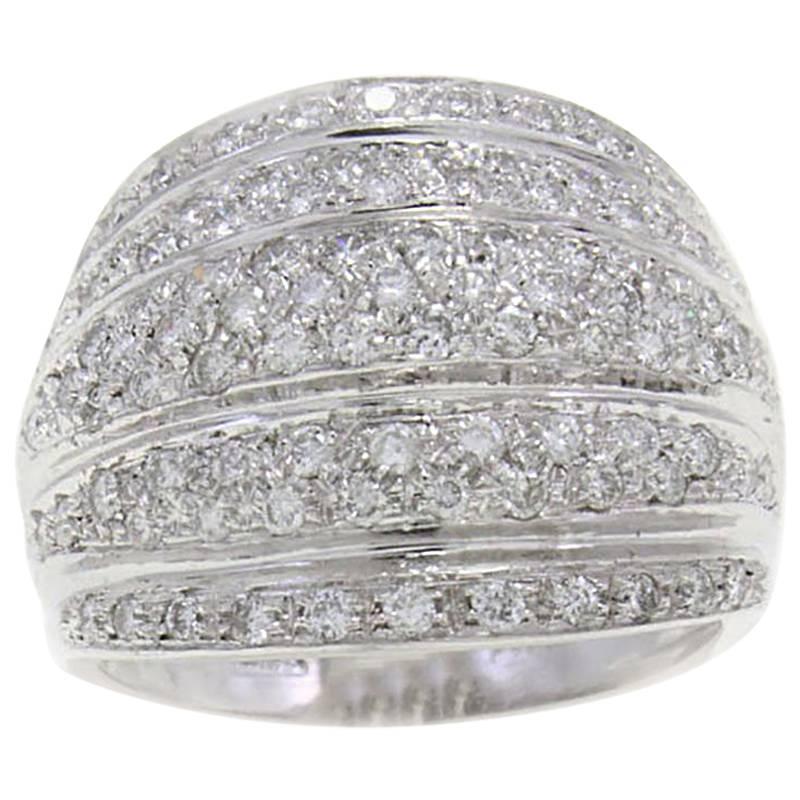 Diamond 18 kt  Gold Dome Ring