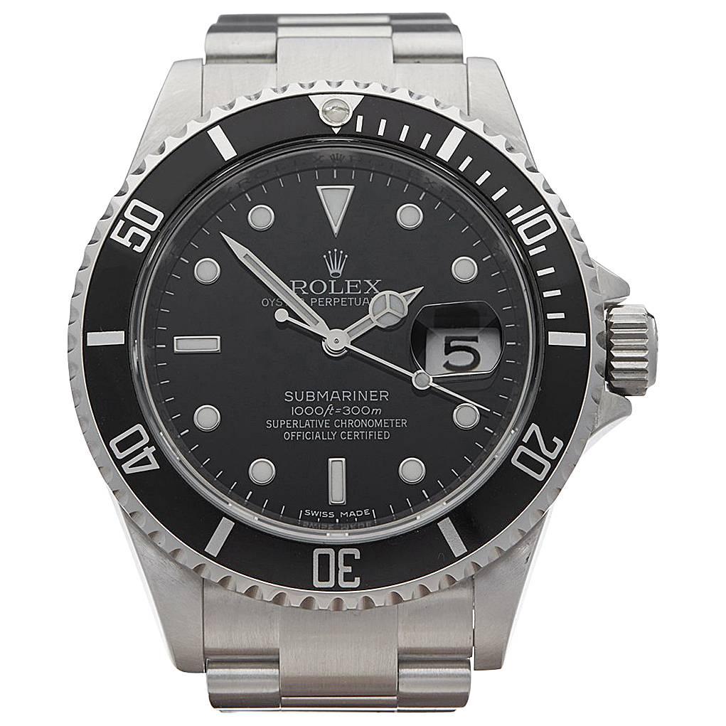 Rolex Stainless Steel Submariner Automatic Wristwatch 16610