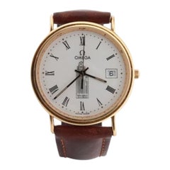 OMEGA Seamaster Jubiläum. 18k Gelbgold Omega-Quarz Chicago Tower Zifferblatt. Herren