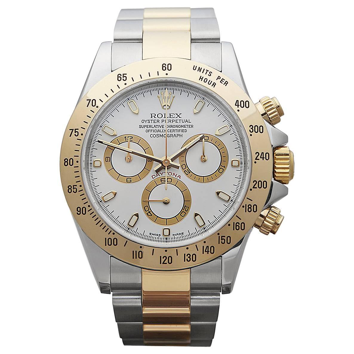 Rolex Daytona Gold Steel cosomograph chronograph Automatic Wristwatch Ref 116523