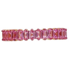 2,71 Karat klar rosa Saphir klassische Band in 14k Gold