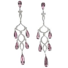 Morganite Diamond Chandelier Earrings 7