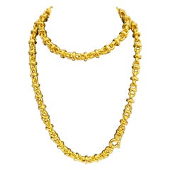 Vintage in oro giallo 14 carati 61,8 gm, Looping  Catena, 8,82 mm Collana, 30" di lunghezza