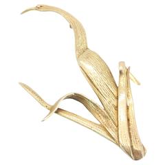 14 Karat Yellow Gold Tiffany & Co. Crane Brooch 6