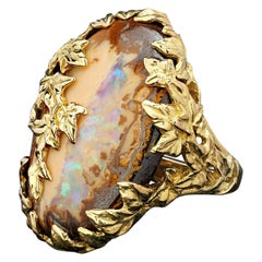 Boulder Opal Ivy ring Australian opal gemstone wedding anniversary