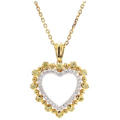 Colgante de gota de oro amarillo natural redondo y diamante blanco de 35 quilates TW